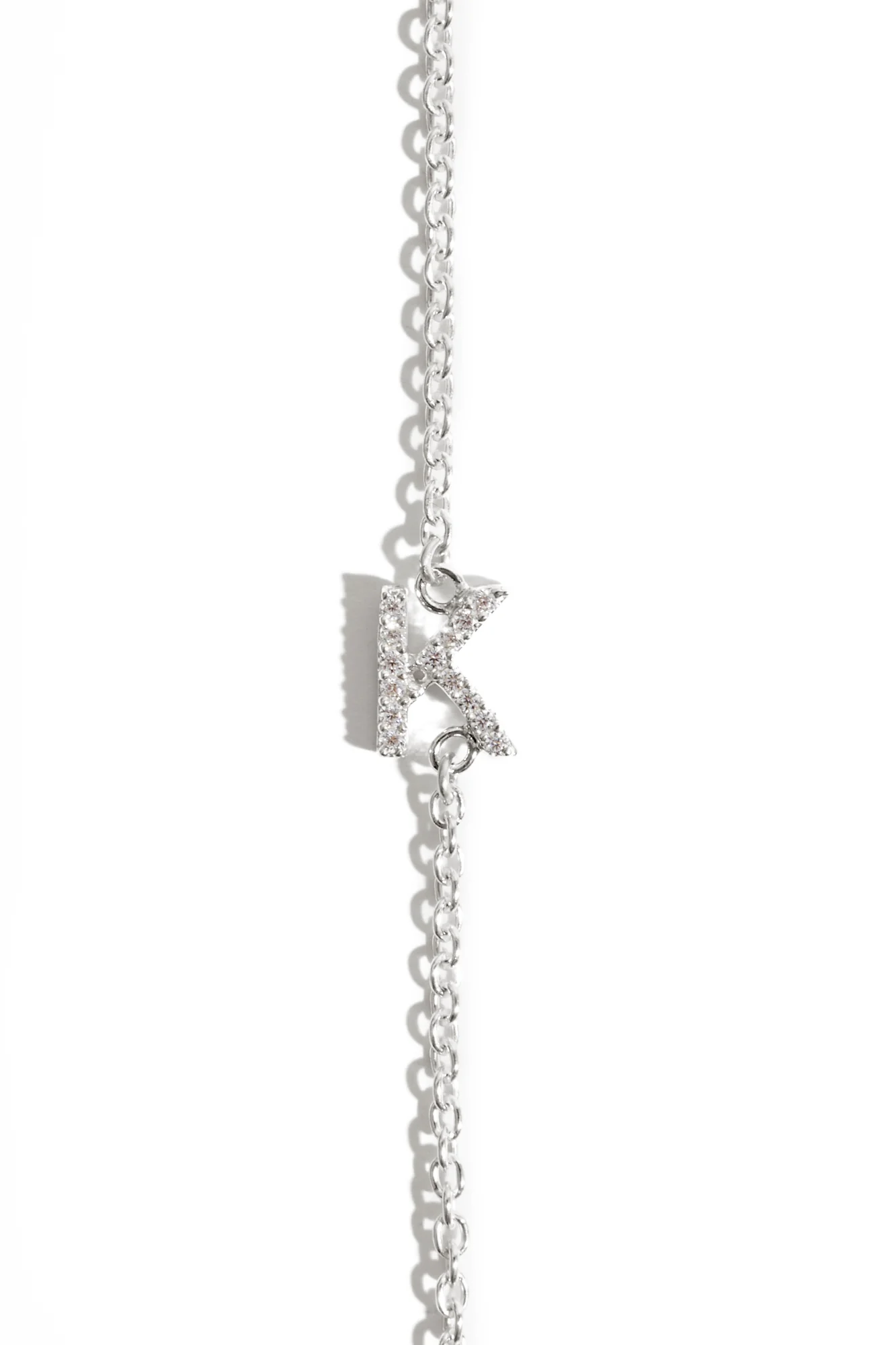 Bracelet Alphabétique Pavé en Argent - Image 3